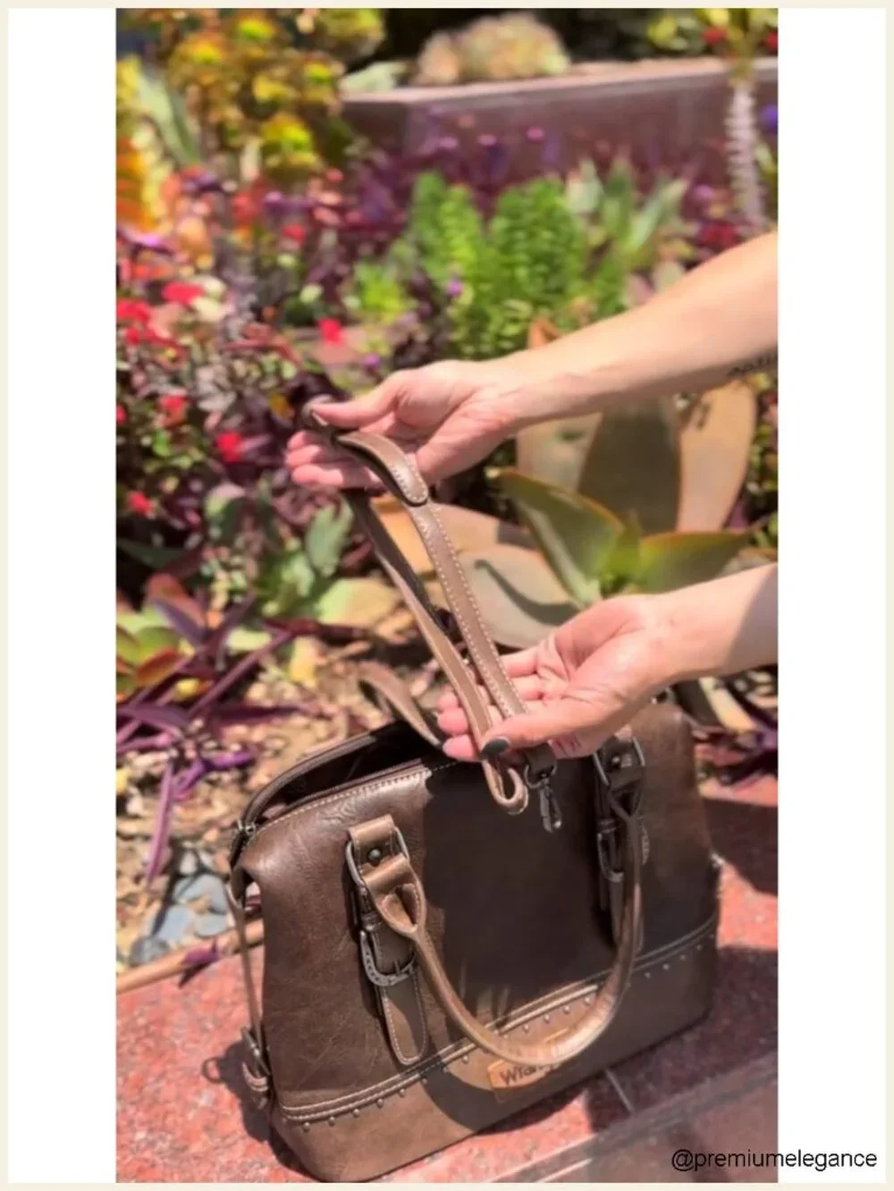 Western Barrel Satchel Handbag with Detachable Strap